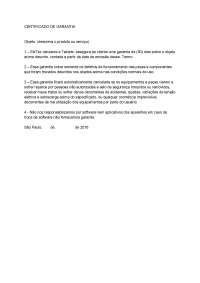 Termo de garantia assistência técnica eiktec