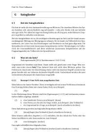 Vorlesungskript Grundlagen der deutschen Grammatik:Satzglieder