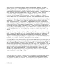 Classical Management Approach and Its Influence on Project Management