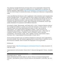 Relevance of Classical Management Theory: Organization-Focused Approach in Modern Business