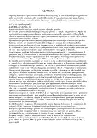 Appunti di genomica ( famiglie geniche, varianti istoniche)