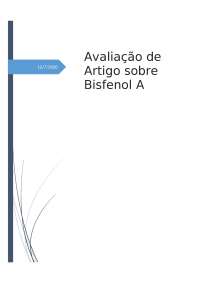 Avaliação de artigo sobre Bisfenol A