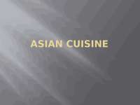 Asian Cuisine lecture and discussion