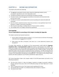 ECON 1100 - Macroeconomics (Income and Expenditure)