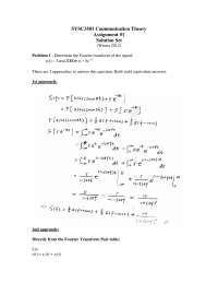 SYSC3501 Communication Theory Assignment #1 Solution Set (Winter 2012)
