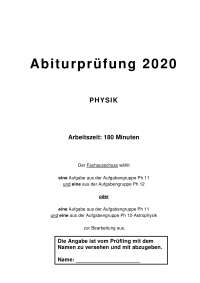 Physik Abitur 2020 Bayern
