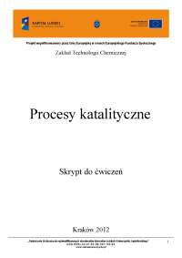 Procesy katalityczne - skrypt do ćwiczeń
