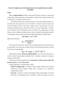 Wpływ substancji towarzyszących na rozpuszczalnoość osadów