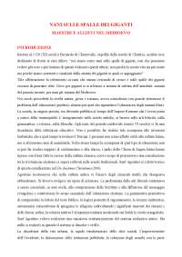 Riassunto Nani sulle spalle dei giganti. Materia: Storia delle istituzioni educative nel Medioevo