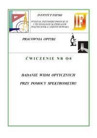 Badanie widm optycznych przy pomocy spektrometru
