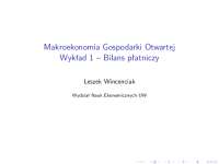 Makroekonomia gospodarki otwartej - bilans płatniczy