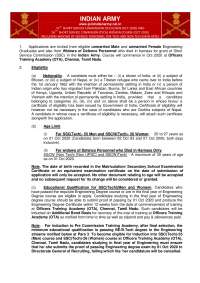 Indian Army SSC Recruitment for Engineers & Widows - Eligibility, Vacancies, Training & Co