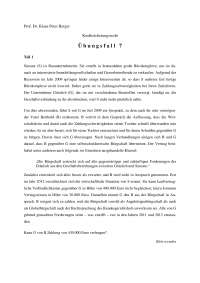 Übungsfall mit Lösungsskizze Kreditsicherungsrecht Prof. Berger WS 19/20 - Fall 7