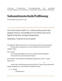 Subsumtionstechnik: Falllösung Vertragsrecht