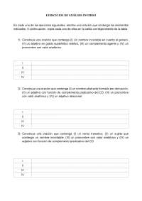 Ejercicios Análisis inverso selectividad - Lengua Castellana y Literatura
