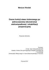 Wydzielanie wybranych cytokin w hodowlach chondrocytów i synowiocytów stawów kolanowych 