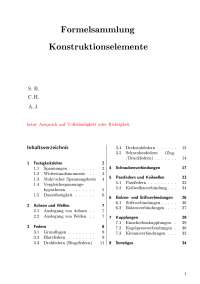 Formelsammlung Konstruktionselemente RWTH