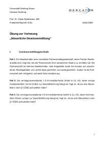 Übungen Steuerliche Gewinnermittlung SoSe 2020 Prof. Breithecker
