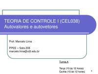 Teoria de Controle I: Autovalores e Autovetores