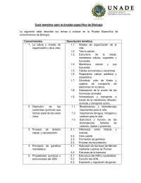 Guía de examen especifico Biología /medicina Usac