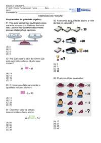 Atividades de Propriedades de Igualdades