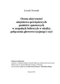 Ocena aktywności mięśniowo-powięziowych punktów spustowych w zespołach bólowych w okolicy połączenia głowowo - szyjnego i szyi