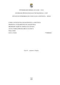 Lista de exercícios - Conjuntos e funções - análise real