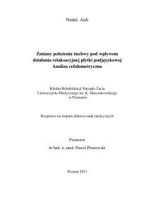 Zmiany położenia żuchwy pod wpływem działania relaksacyjnej płytki podjęzykowej