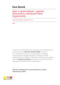 Opis a opowiadanie: typowe słownictwo szkolnych form wypowiedzi