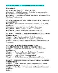 Fashion Marketing Consumer Behavior - Docsity