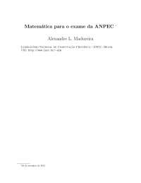 Resumo matemática anpec