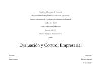 Mapa conceptual sobre Evaluación y Control Empresarial