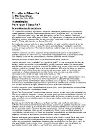 Resumo do livro de marilena chaui