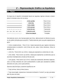 Tipos de linha , trações elementos gráficos e simbologias