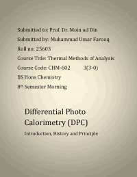 Differential Photo Calorimetry