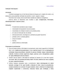 Intubação Endotraqueal: Passagem de Tubo Flexível pela Traqueia