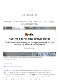 Estudo sobre os impactos do covid no Brasil 2020