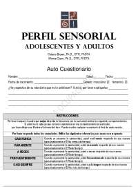 Pauta Perfil sensorial adolescentes y adultos