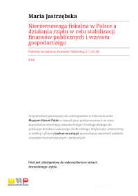 Nierównowaga fiskalna w Polsce a działania rządu w celu stabilizacji finansów publicznych i wzrostu gospodarczego