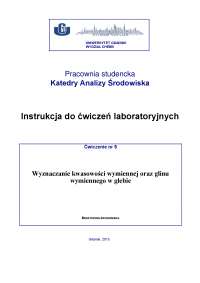 Wyznaczanie kwasowości wymiennej oraz glinu wymiennego w glebie