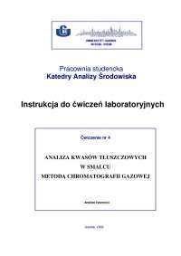 Analiza kwasów tłuszczowych w smalcu metodą chromatografii gazowej