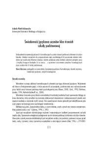 Świadomość językowa uczniów klas trzecich szkoły podstawowej