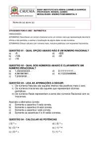 Exercícios de Matemática para o 9º Ano: Números Racionais e Irracionais