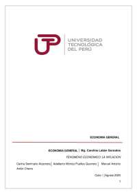 FENÓMENO ECONÓMICO NACIONAL REAL A ANALIZAR :INFLACION