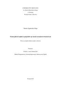 Ocena jakości opieki u pacjentów po urazie szczękowo-twarzowym