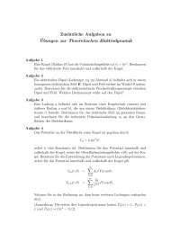 Zusatzliche Aufgaben zu  Ubungen zur Theoretischen Elektrodynamik