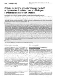 Znaczenie aminokwasów rozgałęzionych w żywieniu człowieka oraz profilaktyce i przebiegu niektórych chorób