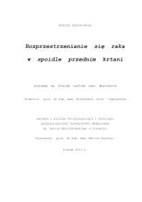 Rozprzestrzenianie się raka w spoidle przednim krtani