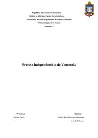 ensayo sobre el proceso independentista de venezuela