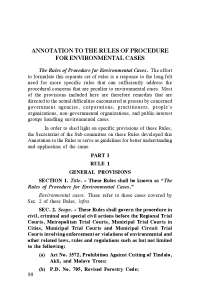 Environmental Law and Rules of Procedure